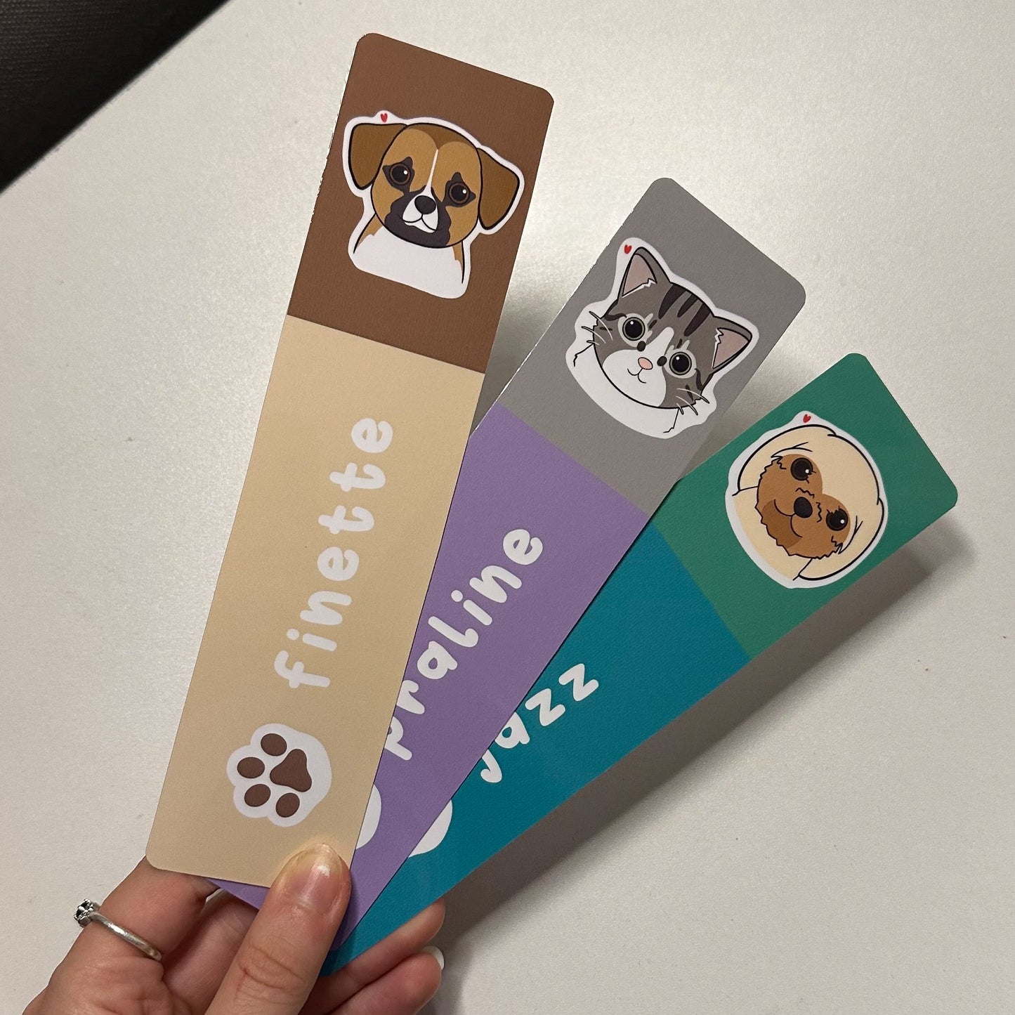 Marque-page livre personnalisé chat et chien