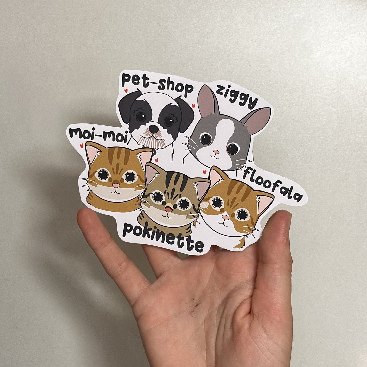 Sticker personnalisé chat chien lapin
