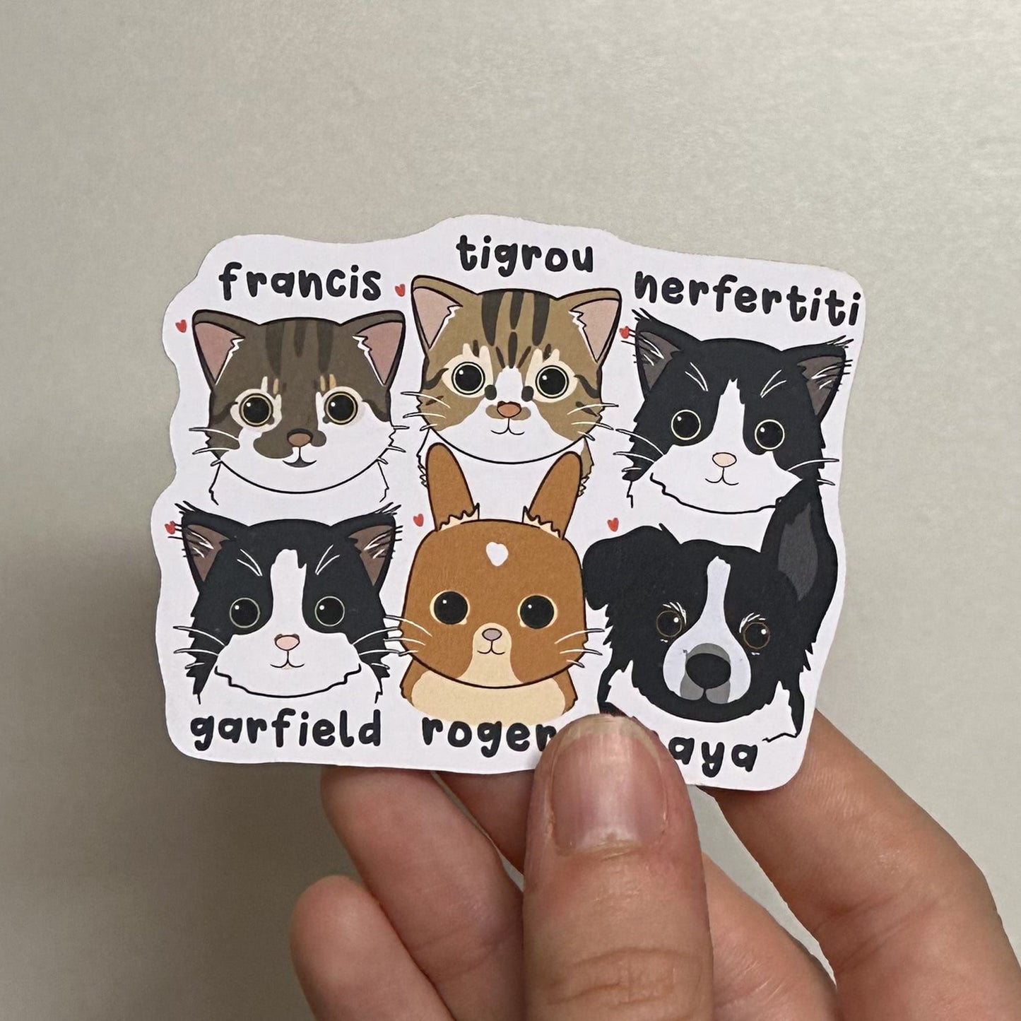 Sticker personnalisé chat chien lapin