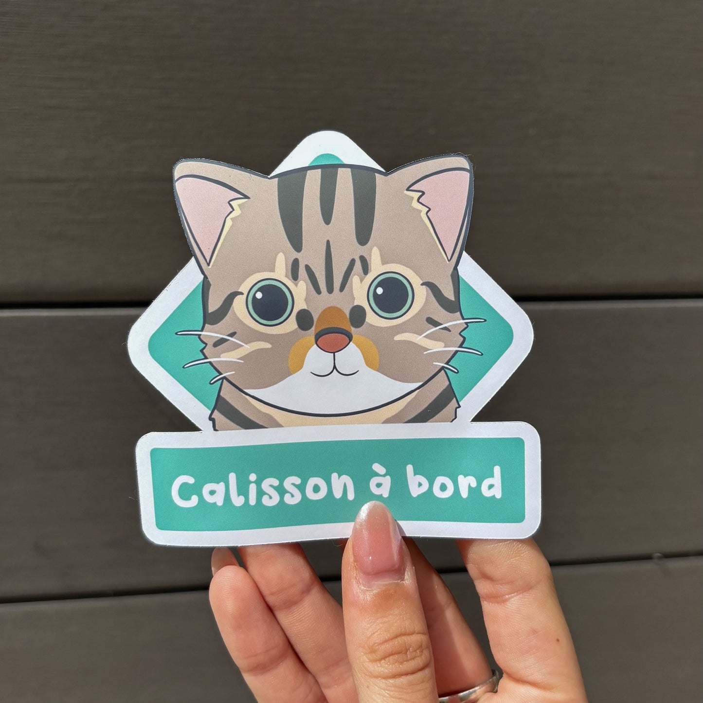 Sticker personnalisé chat à bord