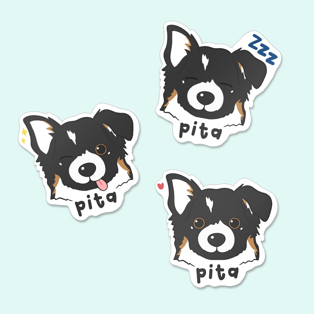 3 stickers personnalisés chien