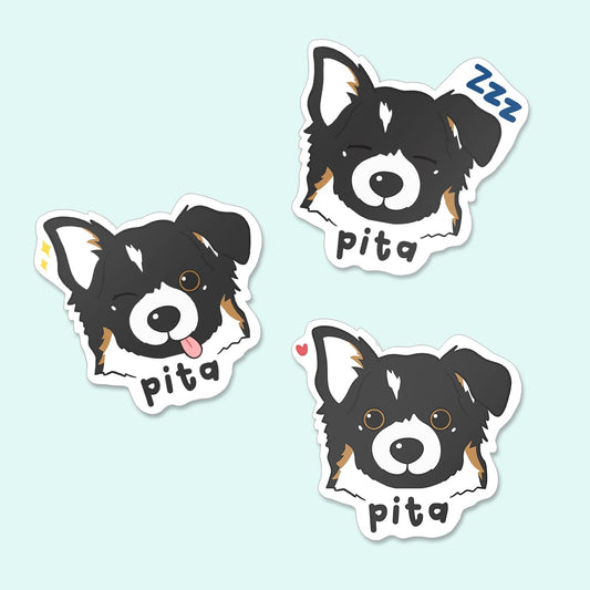 3 stickers personnalisés chien