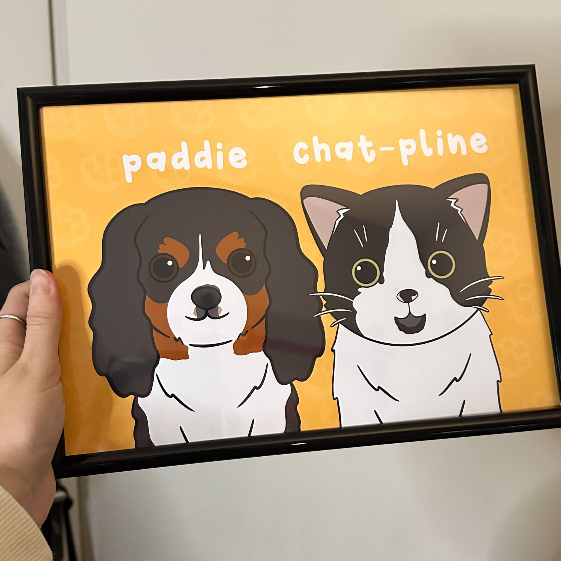 Portrait personnalisé chat et chien